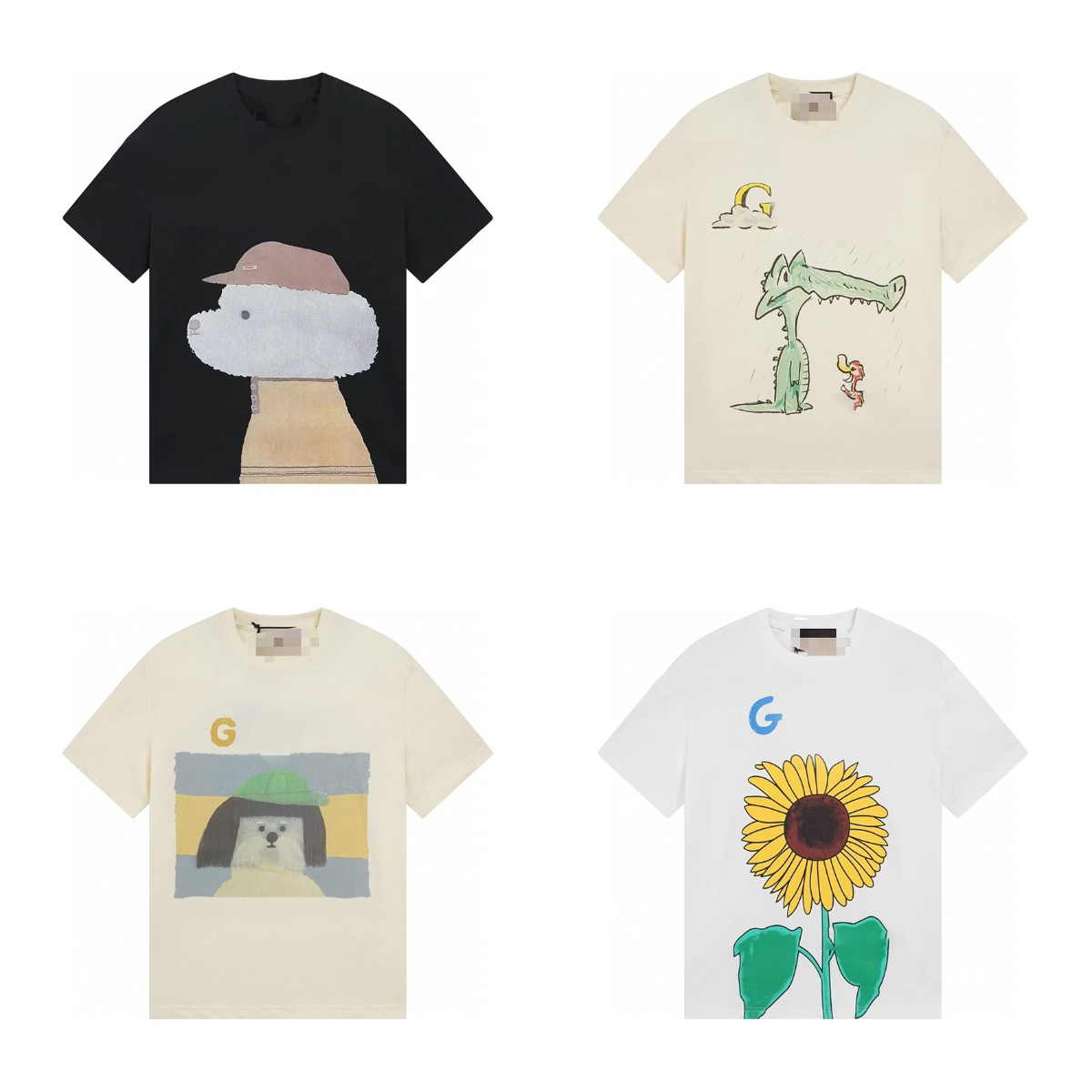 T-shirts pour hommes Designer de haute qualité Animal décontracté dessin animé imprimé - cou rond en vrac ajustement pour les vêtements de couple