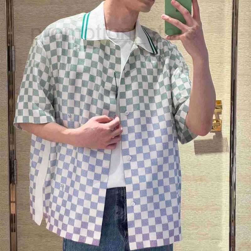 Men's Jackets designer Full Print Old Flower Loose Fit Silk Gradient Shirt and Shorts Set XMXE