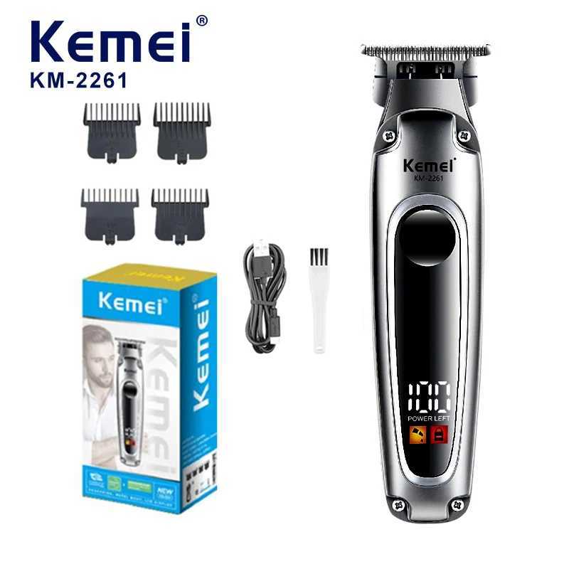 Kemei 2261 Clippers de cheveux électriques Machine de coupe de cheveux puissante rechargeable 0 mm Clipper Coiffure sans fil / barbe pour hommes