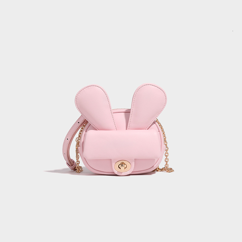 Bunny Crossbody Bag, Japanese-Korean Style Small Shoulder Purse - Pink Tie-Dye Microfiber Barrel Bag with Rabbit Ear Design, Sequins, Soft Single