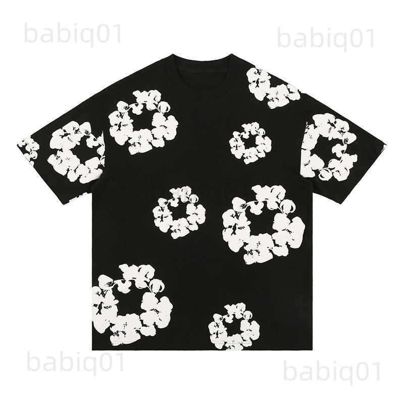 Hip Hop Street Style Loose Floral Unisex Casual Daily Fashion Top Y2K Short Sleeve T-Shirt T250609 Z260225