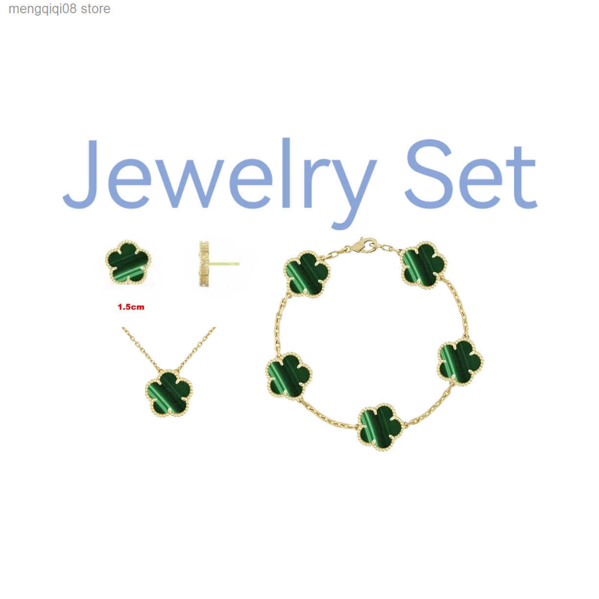 Bijoux Ensemble de boucles d'oreilles Boulet Breffe Boucles Bijoux en acier inoxydable 18k Gold Plated Brelet Colles Designer Clover Necolle Bijo