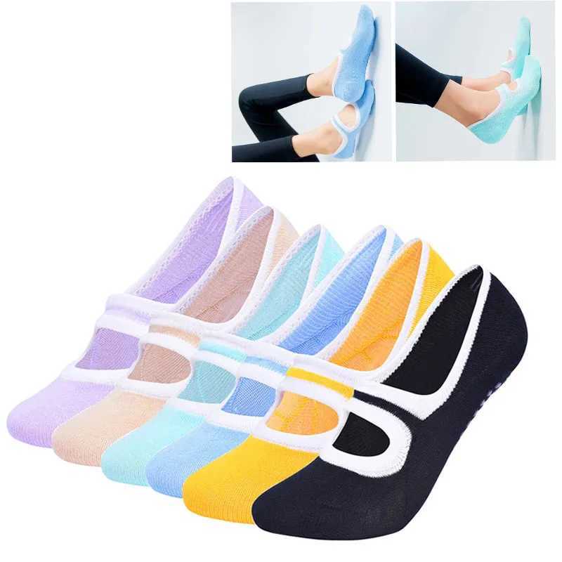 Multi Colored Plus Size Womens Yoga Socks Silicone Anti Slip Pilates Handle Socks Ballet Dance Fitness Socks XJ250609