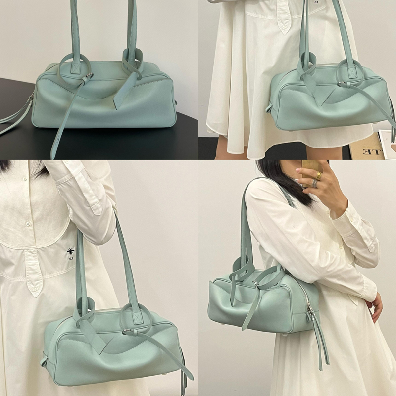 Sac à main pour femmes de qualité miroir, sac de bowling en cuir, vent paresseux, grande capacité, sac d'aisselle à épaule, sac fourre-tout de ba