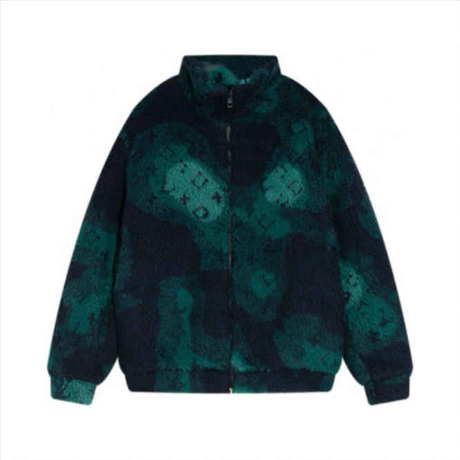 Hommes grandes tailles Manteaux et Vestes Nouvelle mode Veste Jacquard Suédine Motif Pull Polaire Streetwear Hip Hop Broderie H66D3