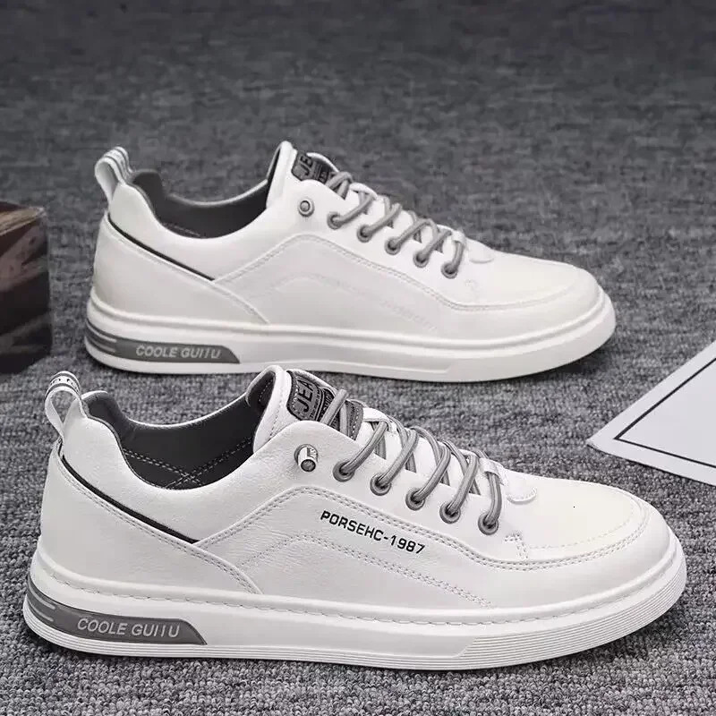 Chaussures blanches Mens Sports Tenche à la tendance Polvyle Chaussures Sneakers Mens Breathable and Leisure Board Chaussures Trendy Zapatos Casu