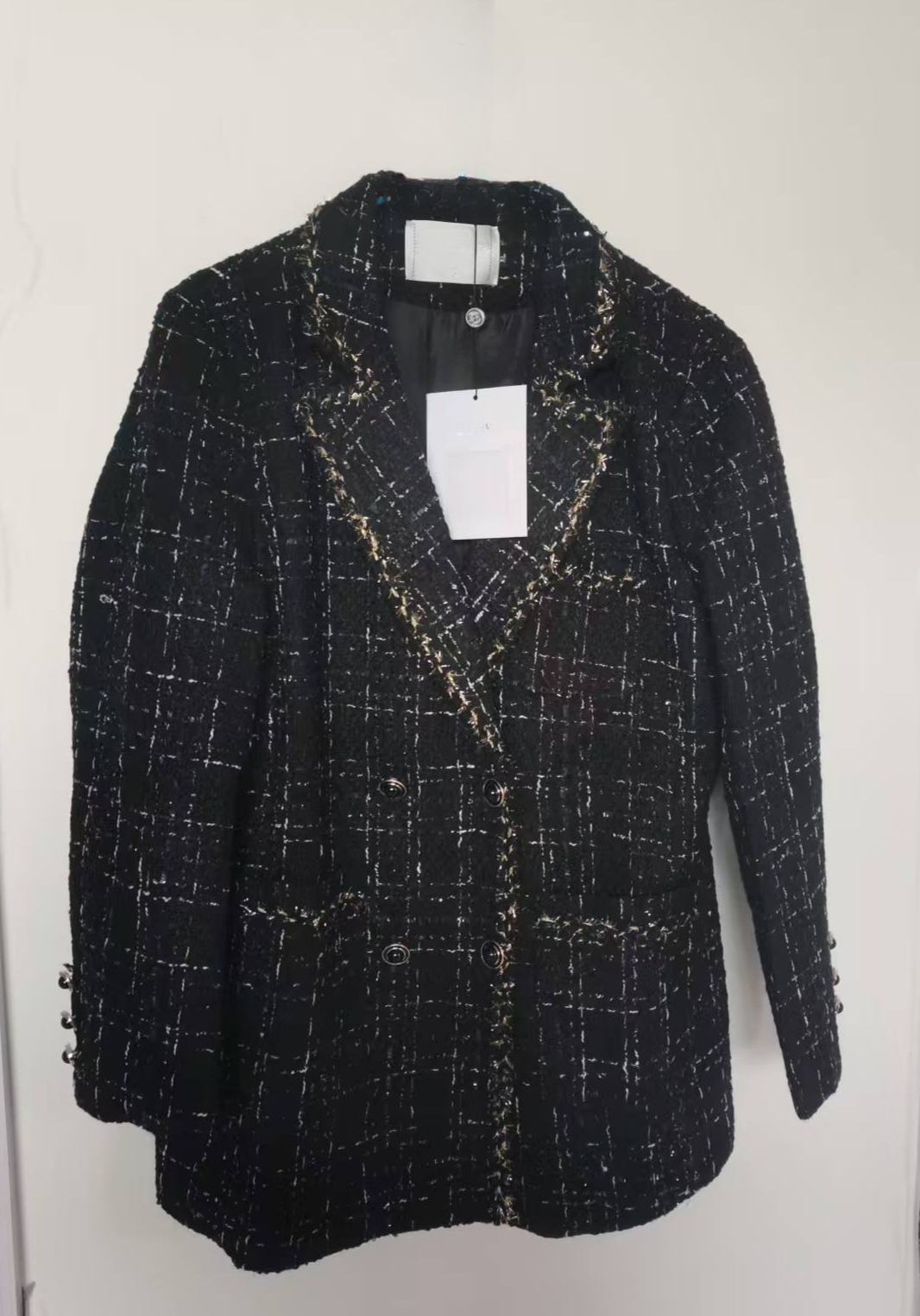 Women's Jackets Chann Brand Jacket OOTD Designer Fashion Autumn Winter Sequins Tweed Coat Overcoat Leisure Women Spring Coats-image-935776823