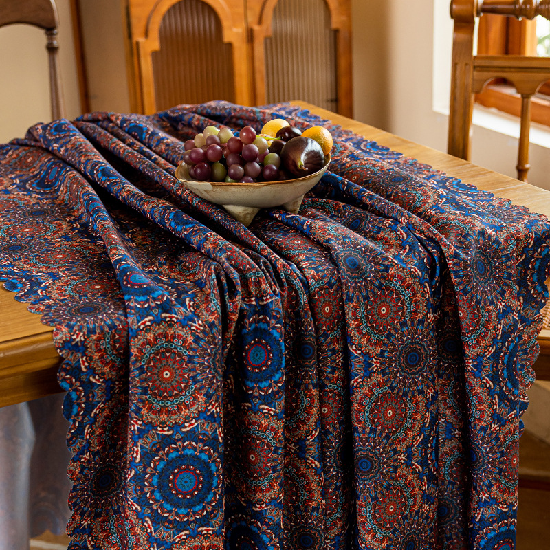 Bohemian Style Tablecloth Printed Waterproof Dustproof Wear-resistant Tablecloth Home Rectangular Coffee Table Cloth-image-1106784745