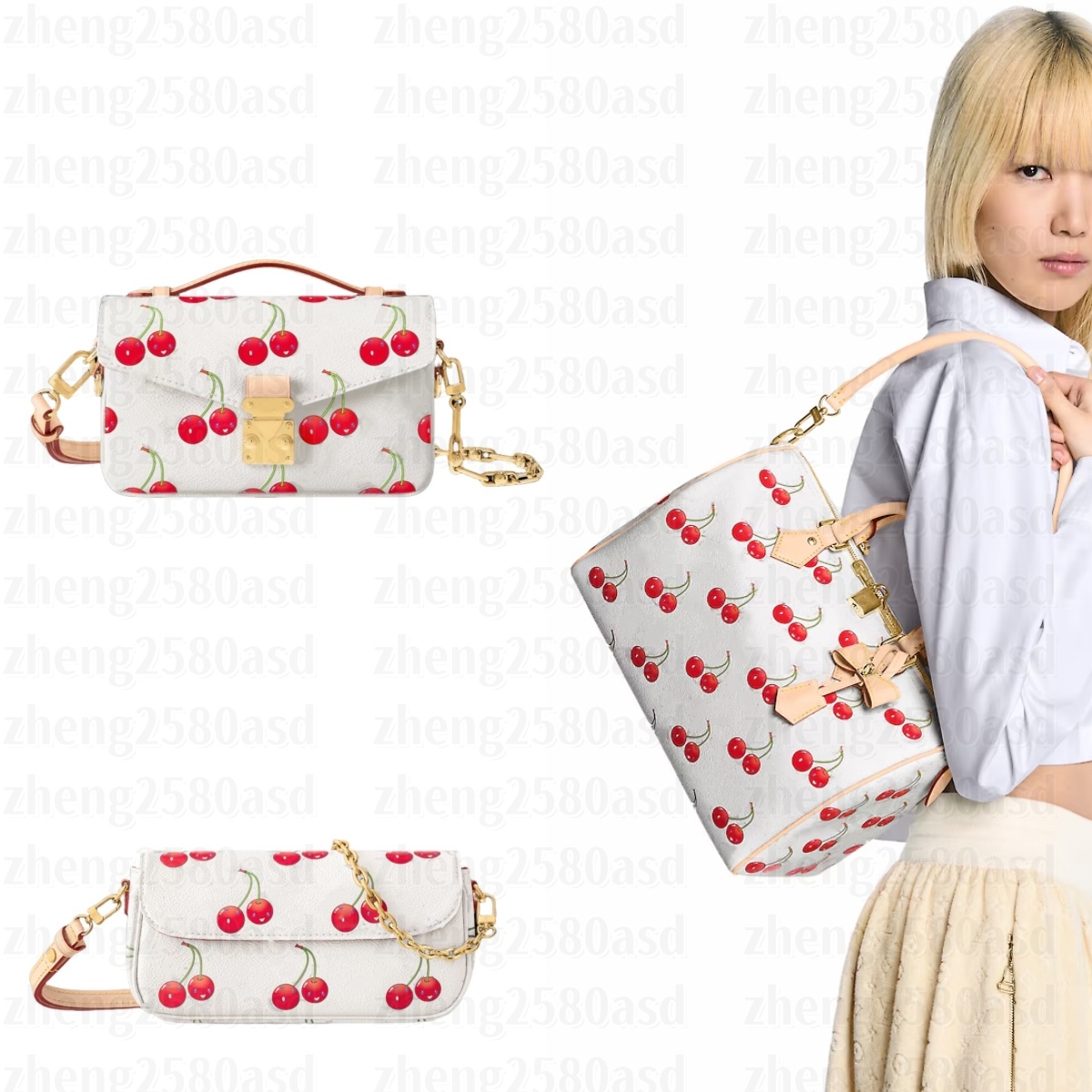 Womens Mens all in bb Capucines bag murakami tote bag Designer Shoulder bag Luxury handbag purse pochette cherry Clutch Bag DHgate Crossbody Leather