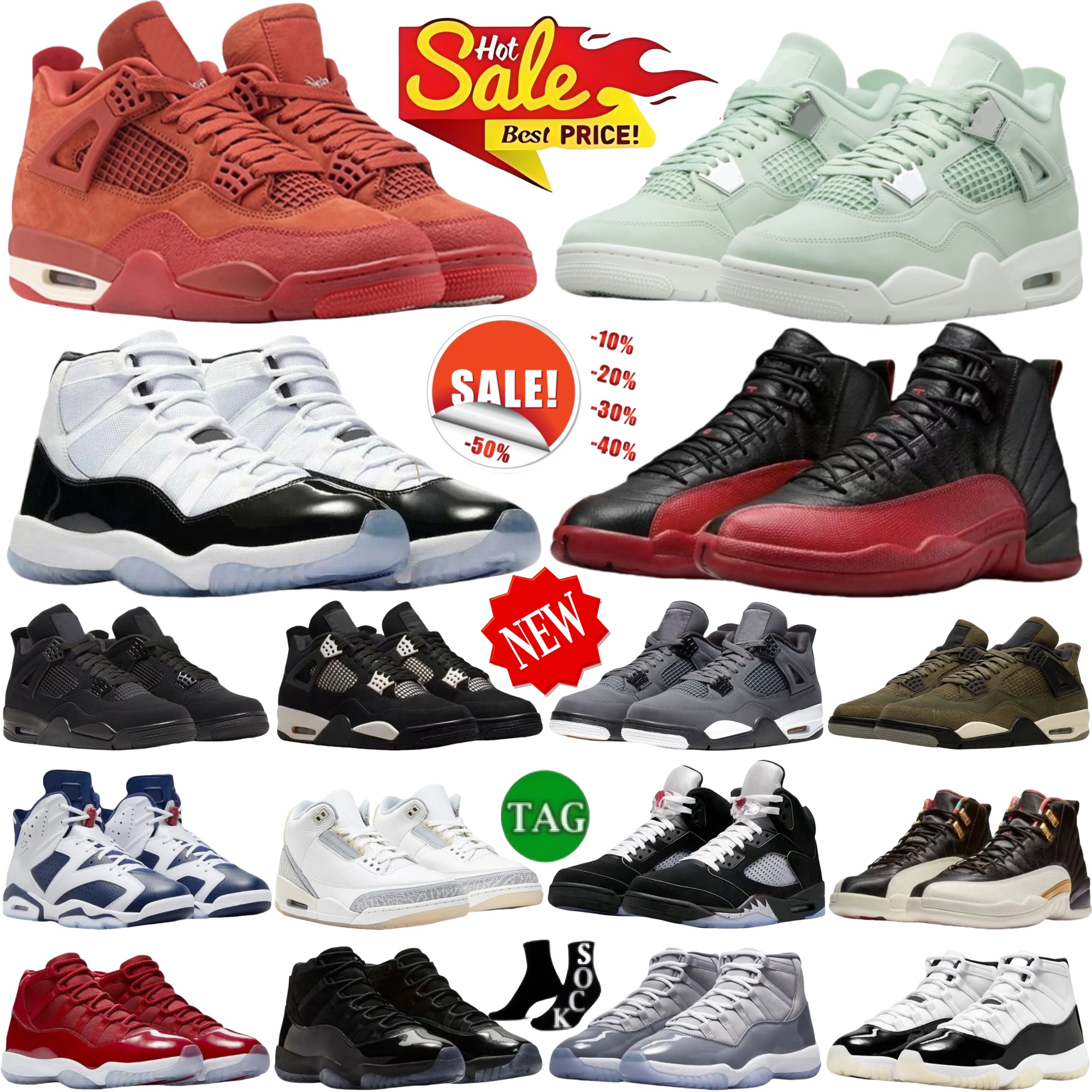 Chaussures de créateurs 4S 3S 5S 6S 11S 12S FEMMES MENSE BASKETBALL BICK BIB BRICK BLACK Cat noir métallique rose Blue Whitecool Grey Cherry Flue
