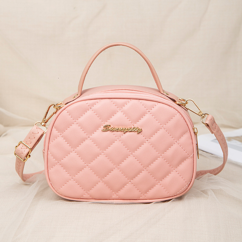 Women Quilted Oval Handbag, Classic Diamond Lattice Mini Top Handle Bag, Elegant Small Crossbody Shoulder Purse For Daily Dating 222