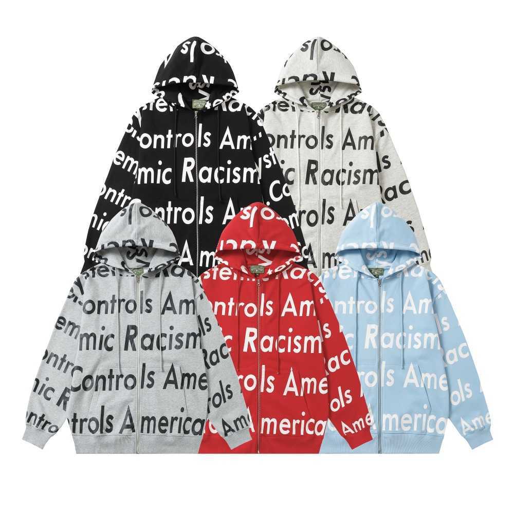 DENIM Full Print Cardigan Zipper Sweatshirt Spring Autumn Hoodie Jacket Women FOG T250609