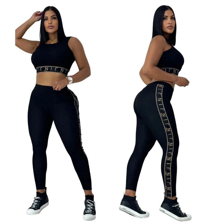 Womens summer Tracksuits new fashion sports vest+pants casual two-piece set Workout Outfits Fitness Sportswear Gym Tracksuit