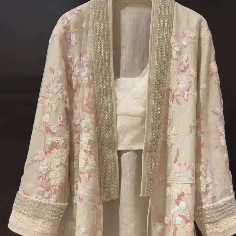 Printemps/été nouveau vêtement chinois broderie de perles rétro ample décontracté manteau de protection solaire femme haute qualité vêtements d'e