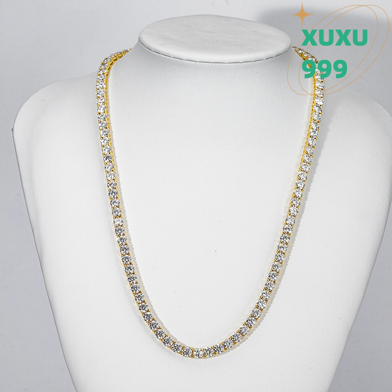 0.5ct 5mm Round Cut High Quality Moissanite Silver Tennis Necklace OACOCA