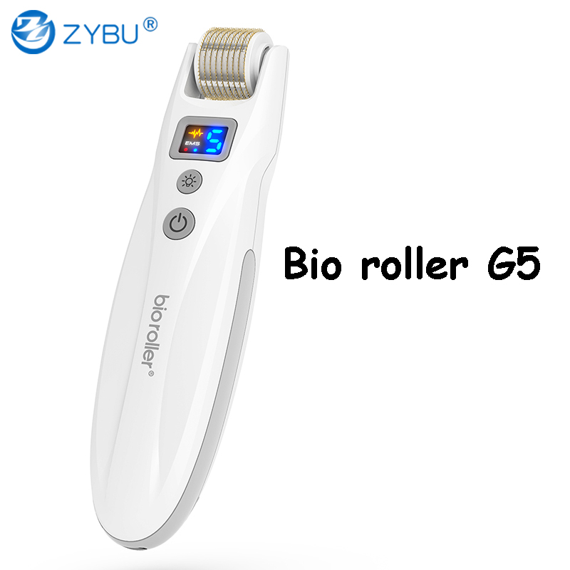 Bio Roller G5 540 Needles EMS Microneedling Derma Roller LED Light Therapy Blue Red Photon Vibration Microcurrent Facial Skin Care Device With 2Pcs