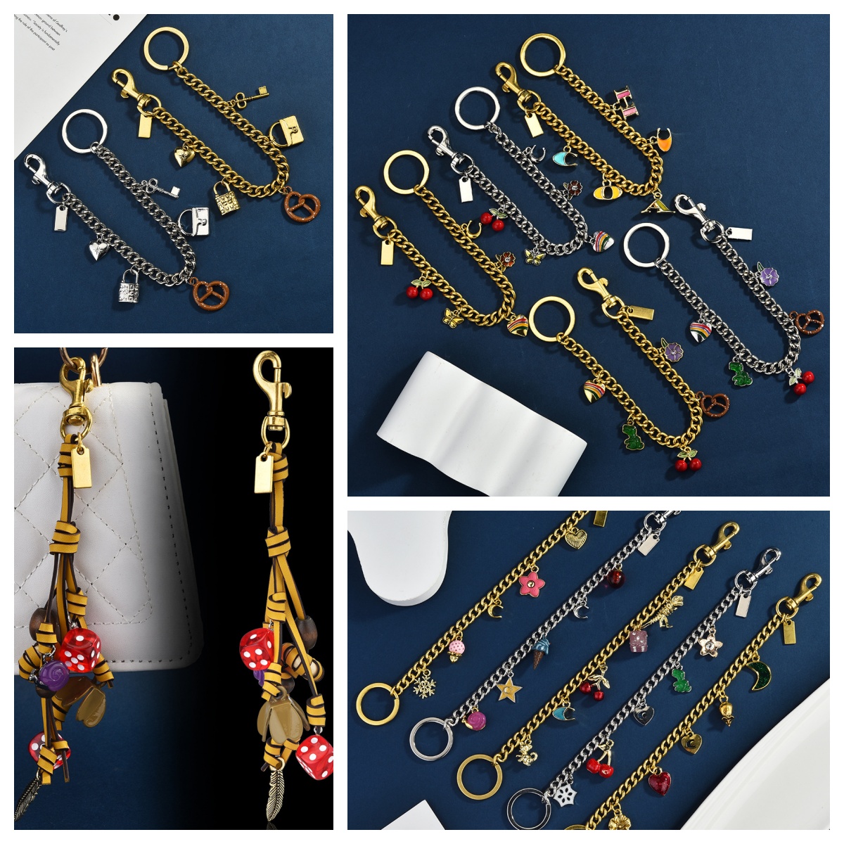 20style New Bag Charm Luxury keychain for Women cute bag charms Keychains fruit Classic Pendant chain Fashion Key Rings quality Refreshing Style key
