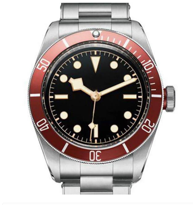 Fashion Mens l Automatic Movement Mechanical men Wristwatches Red Bezel Black Dial ROTOR MONTRES Solid Clasp Geneve Watches man Watch-image-944727514