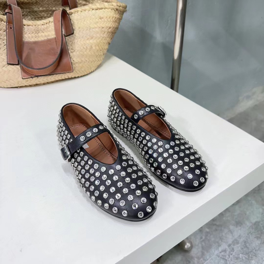 10A Ballet flats Luxury Women Designer Shoes leather lambskin grosgrain ballerina Round Toe women's dress shoes Zapatos Ballet sandal With box