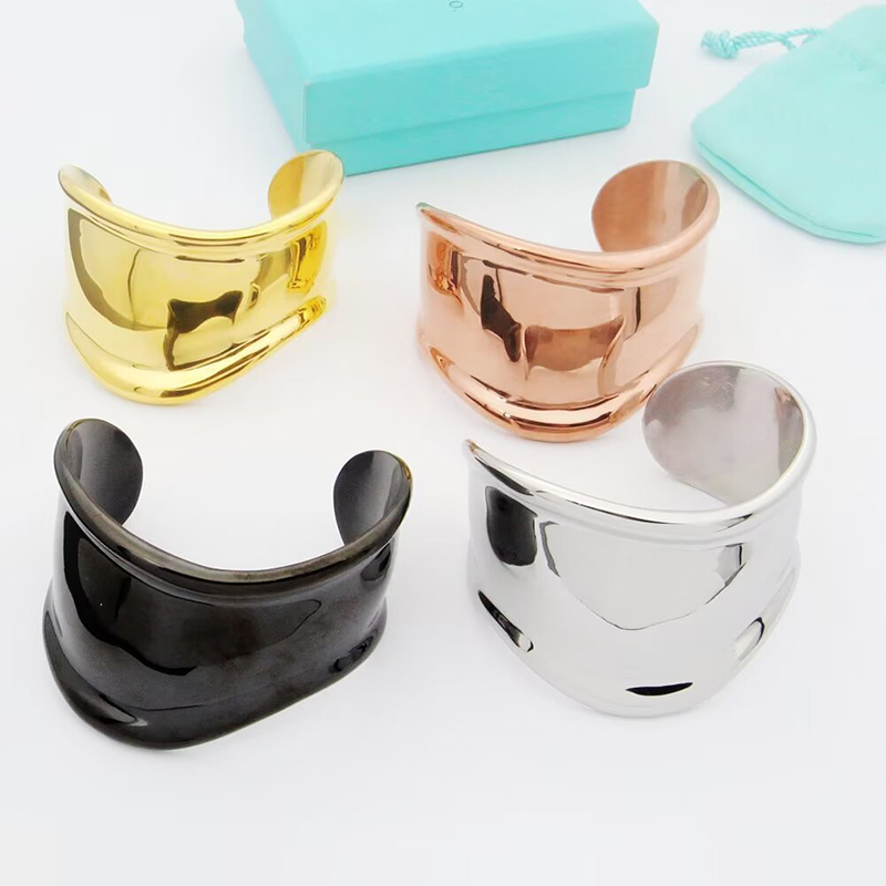New Brand T Bracelet Luxury Irregular Opening Bracelet High Quality Stainless Steel Designer Jewelry for Women