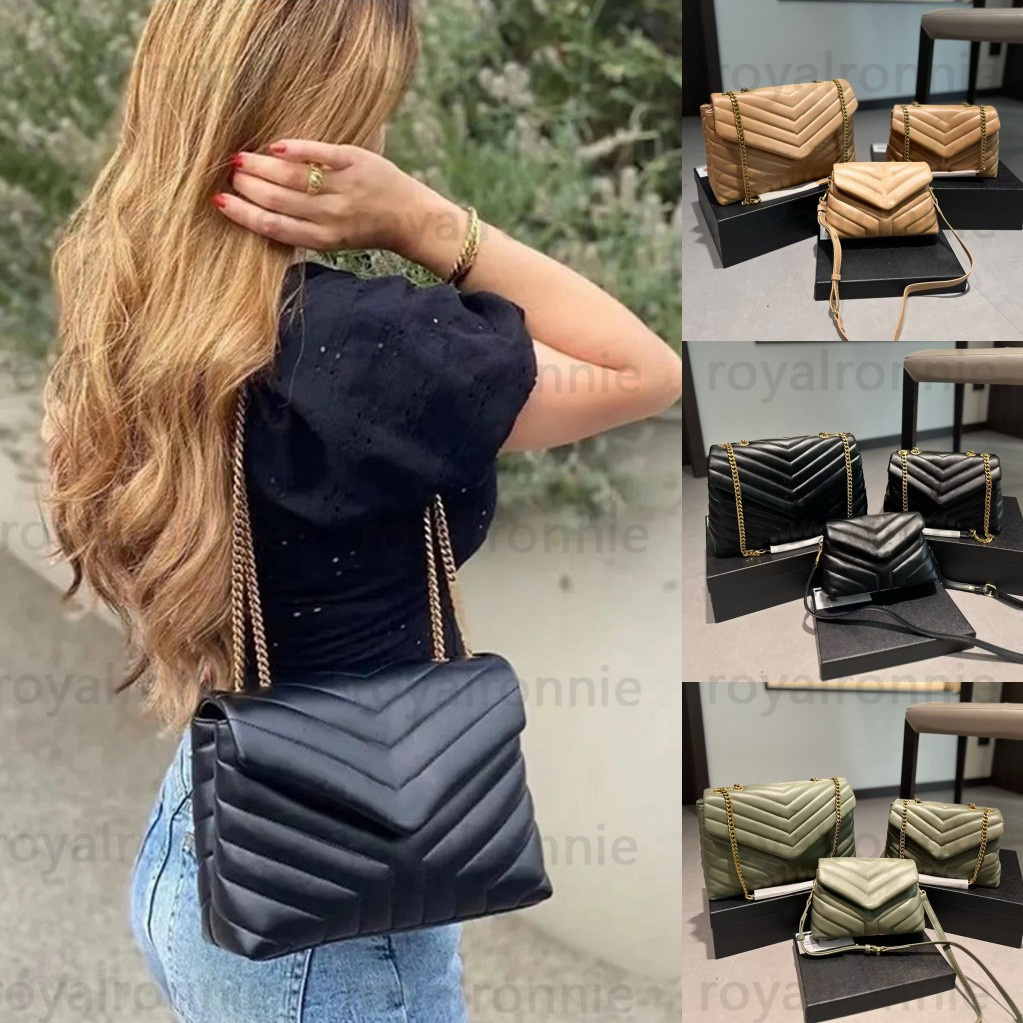 luxury designer bag 3 sizes loulou shoulder bag puffer bag crossbody black white gold chain bag women designer bags leather purses handbags cross-image-862282685