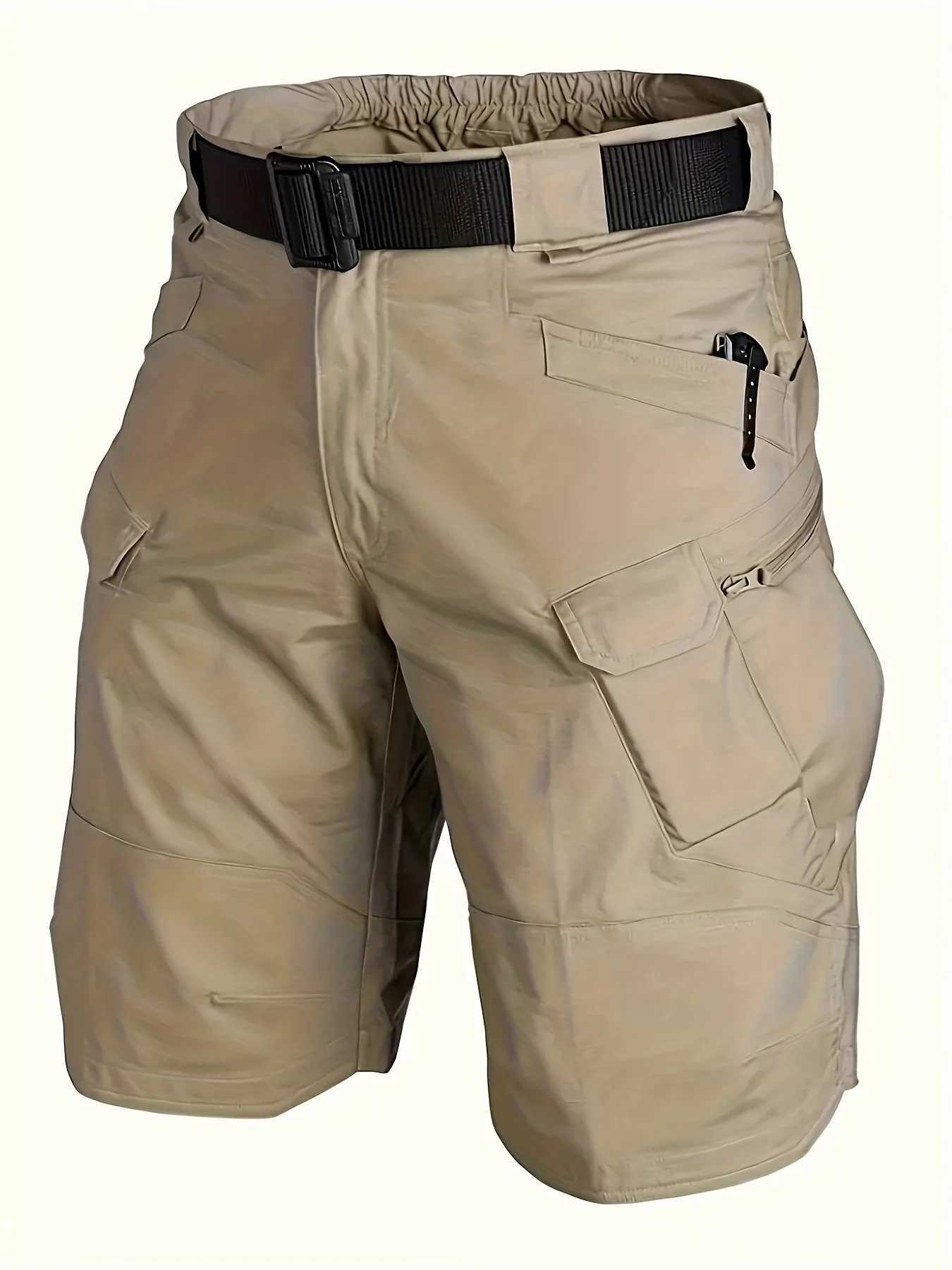 Mens Tactical Shorts With Multi Pockets Casual Durable Waterproof Cargo Shorts For Outdoor Hiking Trekking W250610