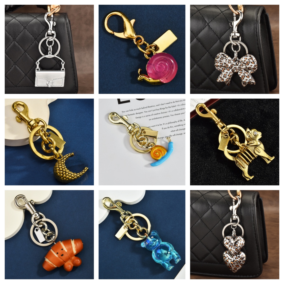 20style Newest Luxury Designers Keychains Letters Cherry Bag Charm Women Rings Keychain Mushrooms Glittery Resin Key Chain Lanyards