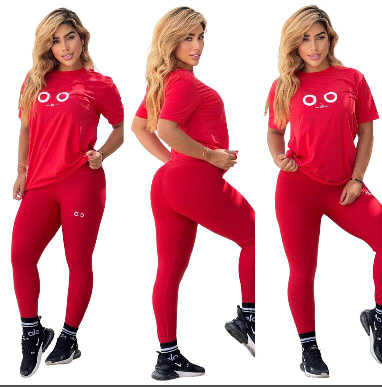 Brand Tracksuit Women Yoga Gym Set Women Sportswear Short Sleeve Top Running Leggings Suit For Sports Fitness Workout Clothes