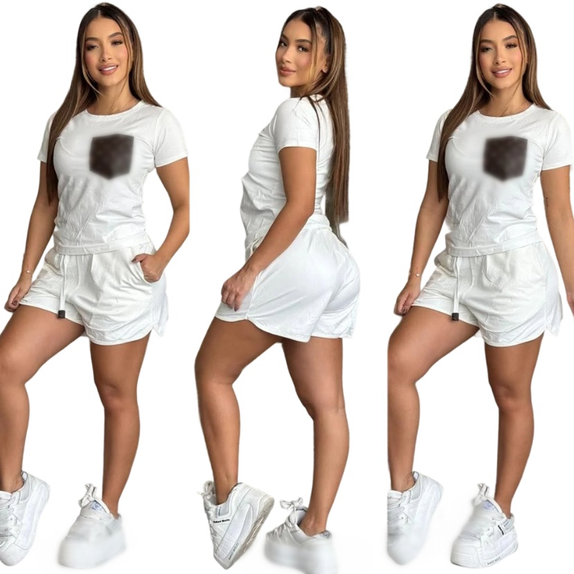summer New designer Women's Tracksuits Luxury brand Casual Suit T-shirt shorts 2 Piece Set sports Suit 5194J