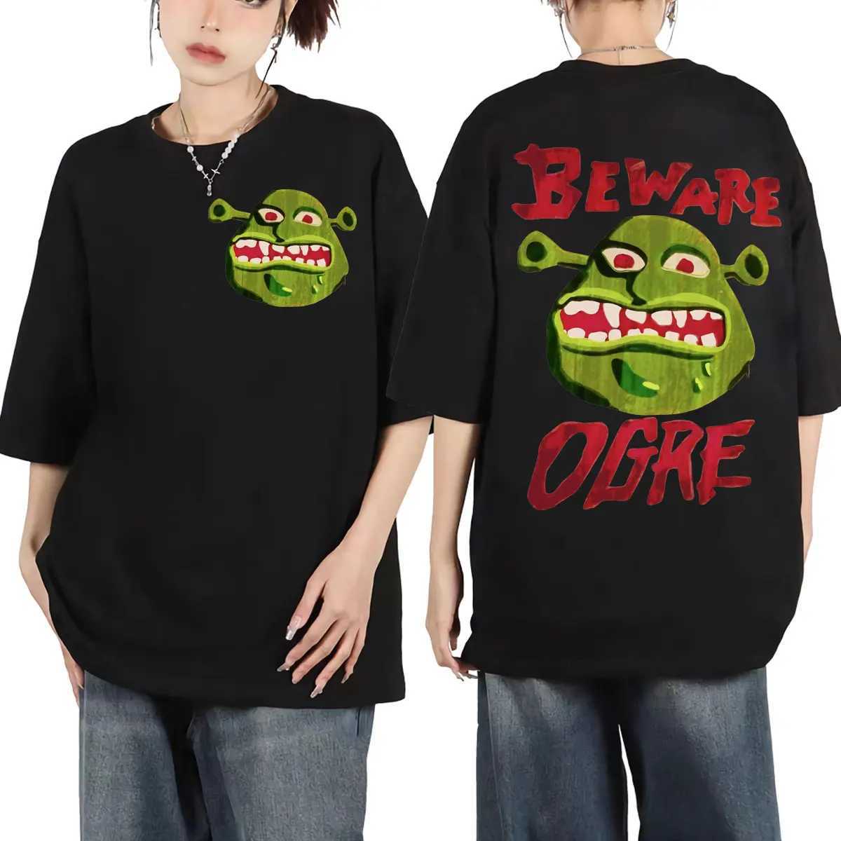Animated Movie Shrek Graphic T Shirts Men Women Gothic Vintage Short Sleeve T-shirt Fashion Casual Oversized T-shirts Streetwear L250606