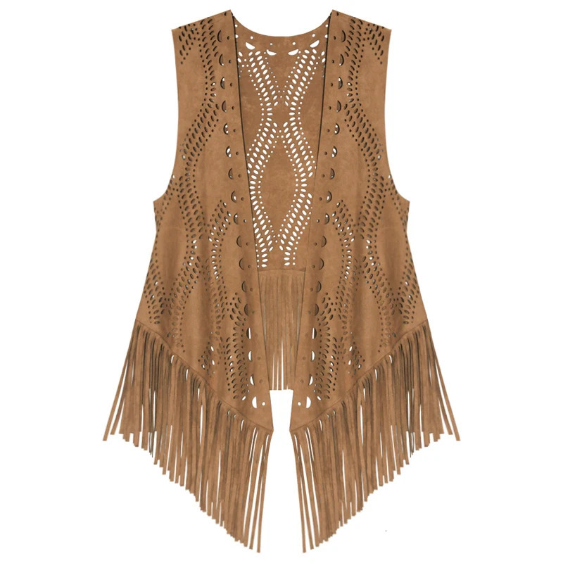 Suede Piftl Hollow mince usure extérieure gilet femelle Spring and Automne Trend Fashion 2024 Net Red Veste Streetwear250609