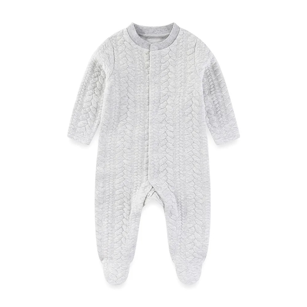 Mode automne d'automne hiver solides manches longues bébé garçon fille robeurs chauds bron baby vêtements 250609