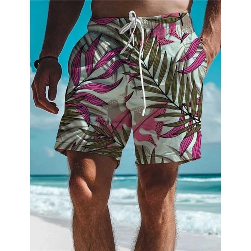 Branches Leaves Graphic Swim Trunks For Men Colorful Plants 3D Print Short Pants Summer Loose Harajuku Sport Street Board Shorts W250610