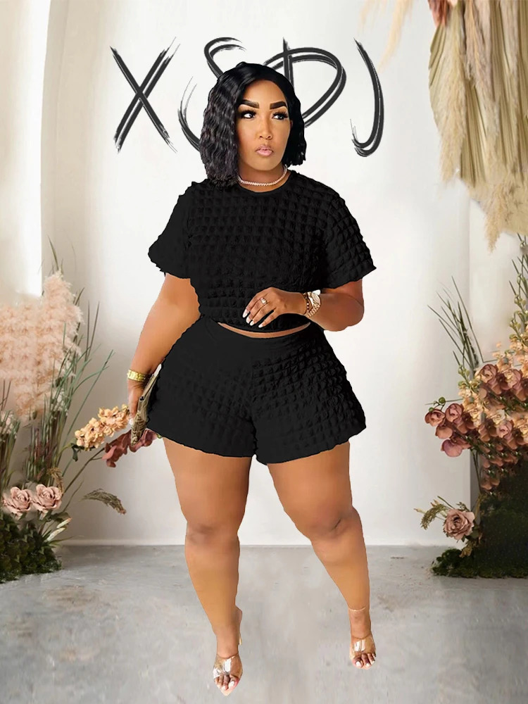 Summer Suit Chic and Elegant Woman Set In Sexy Outfit Casual Shorts Sets Womens 2 Piece Plus Size Drop Wholesale 250605