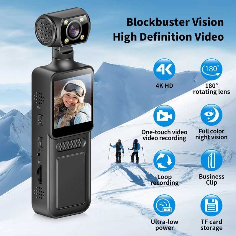 4K Action Camera Convenient Handheld Camera Full Color Night Vision Sports Camera For Handheld Video Recording Cycling Recorder R250610 W251030-image-1082404099