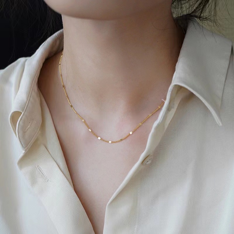 Choucong Women Fashion Jewelry Simple Shiny Real 100% 925 Sterling Silver Party Elegant Eternity Women Wave Stack Clavicle Chain Necklace Gift Never