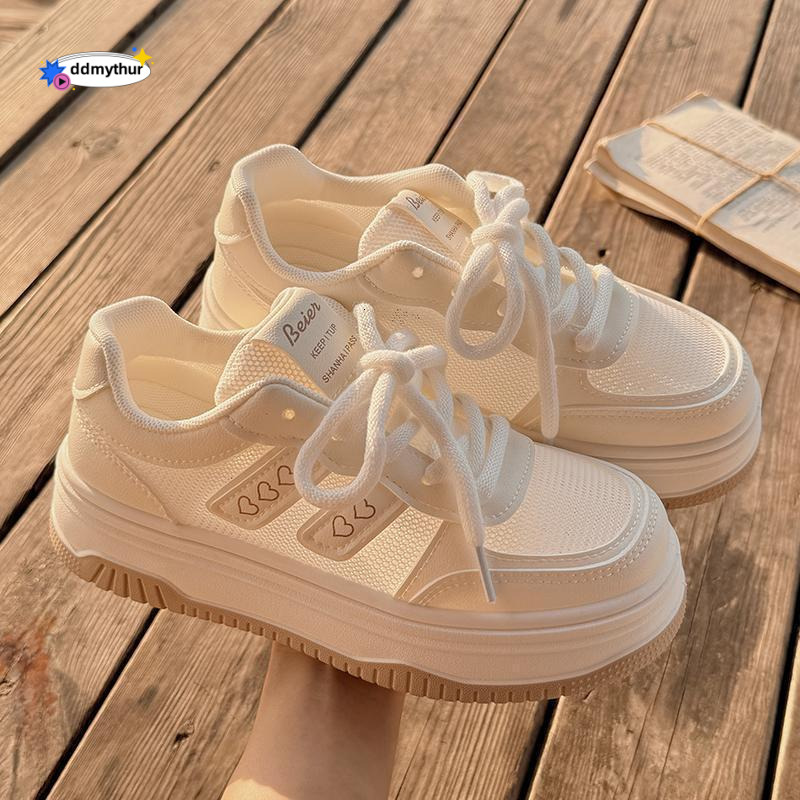 2025 New Summer Mesh Breathable Thin Casual Shoes for Women with Skirts Thick Sole Sneakers ddmythur