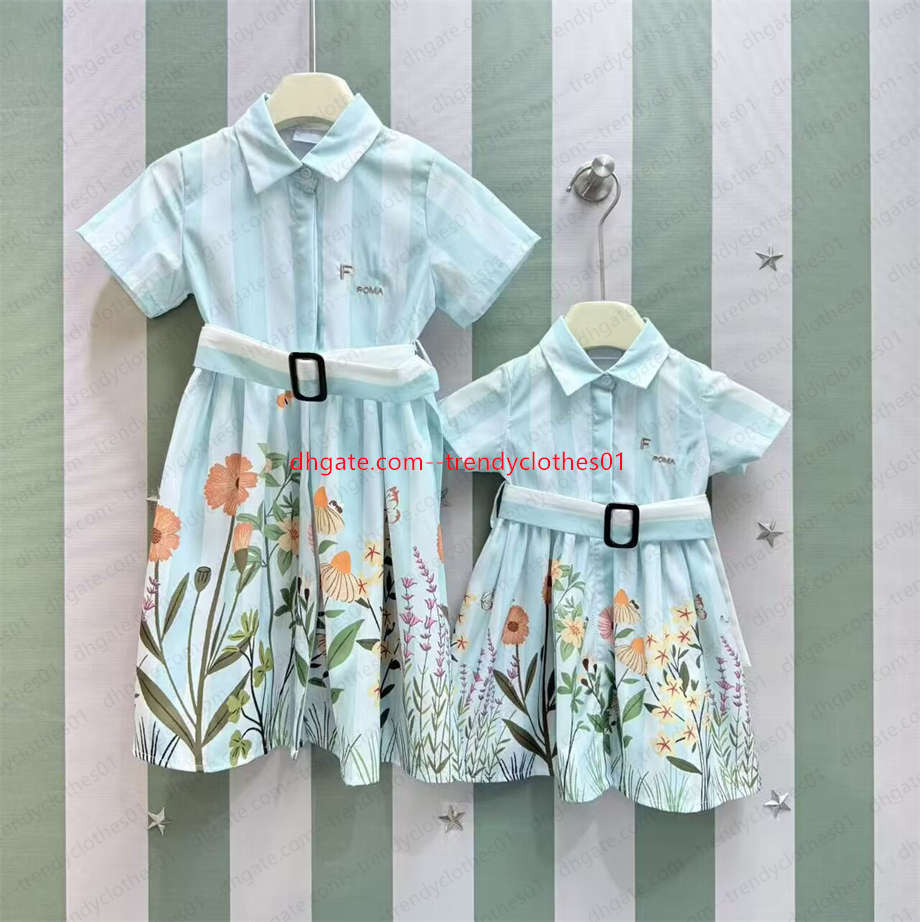 Nouveau-né bébé à 12 ans enfants filles robes de princesse enfants filles créateur de mode été luxe imprimé fleurs tutu robe bébés jupe vêtements