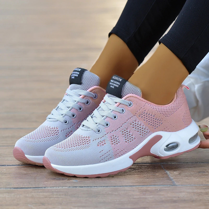 Fashion Women Sneakers Lace Up Womens Sneakers Plus Size Platform Shoes Soft Breathable Zapatillas Mujer Female Footwear 250606