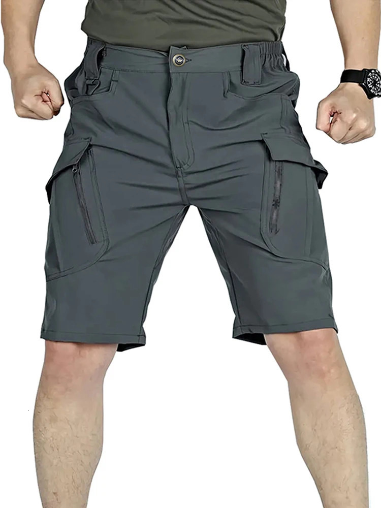 TRAF Summer Army Tactical Multipocket Cargo Shorts Pants Mens Outdoor Casual Breathable QuickDrying Fifth Loose 250603