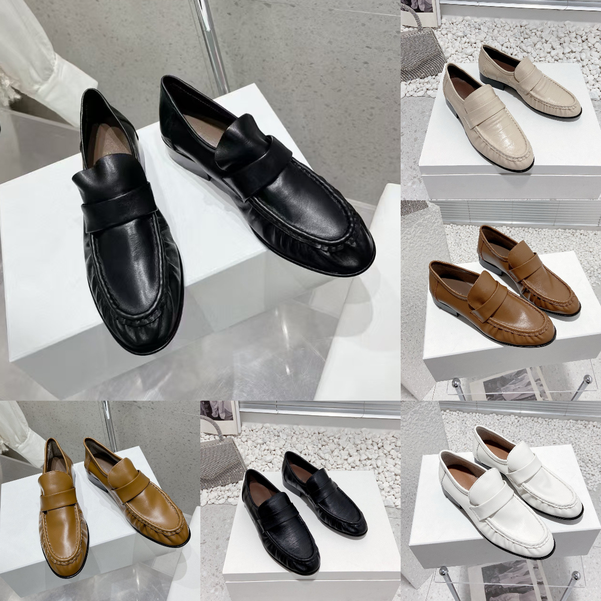 Mobine à moigle en cuir en cuir chaussure de créateur artisanalement artisanal nappa en cuir naturel à pliage naturel Chaussures mobile de luxe v