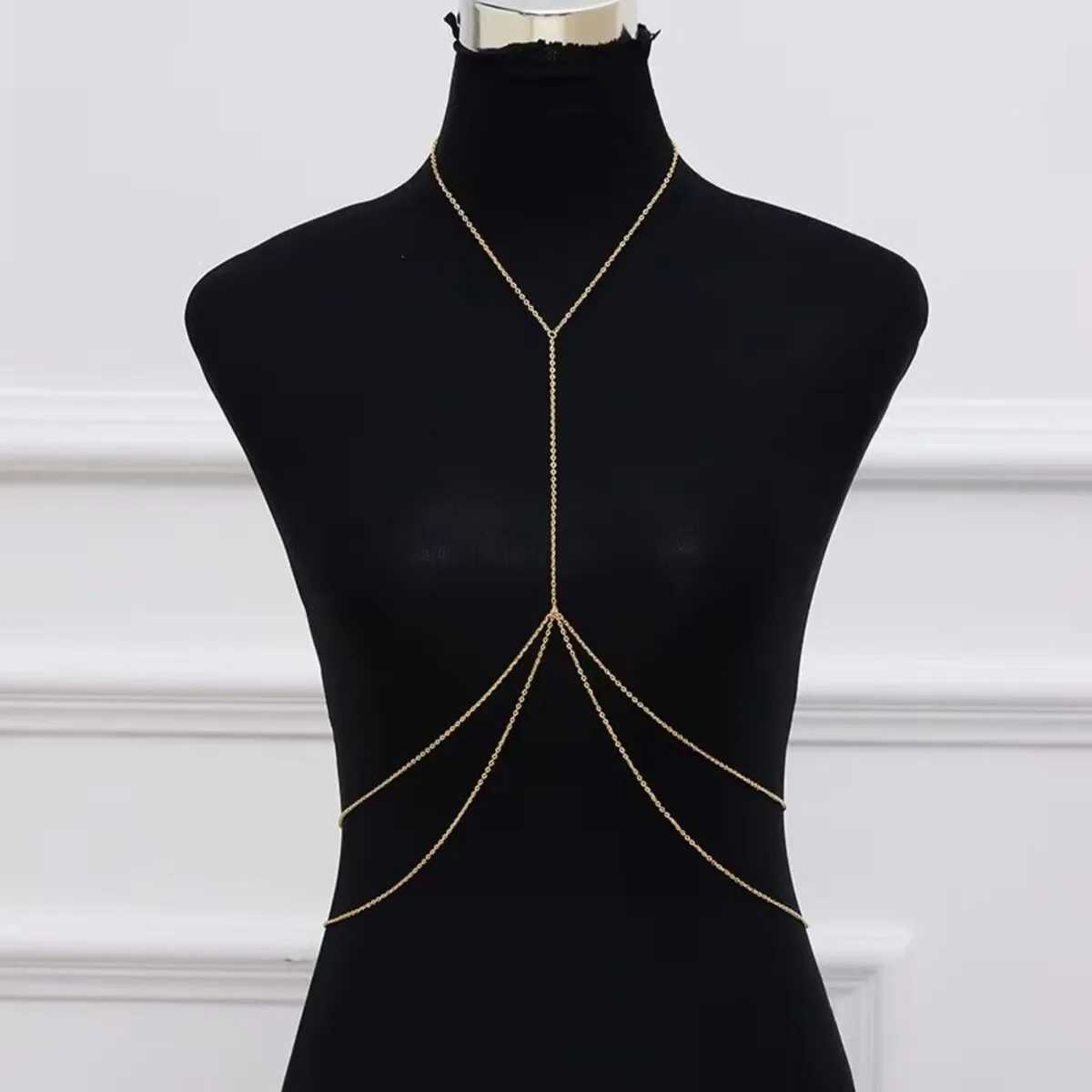 Trendy Cross-Body Chain Sexy Minimalist Integrated Link Jewelry Versatile Fashion Accessory Gift for Women W250611-image-1061511321