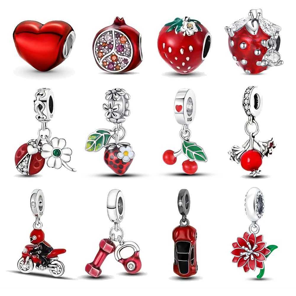 925 Sterling Silver Fruit Strawberry Charm Fit Charms Silver 925 Original Bracelet for Jewelry Making XJ250611-image-1061517173