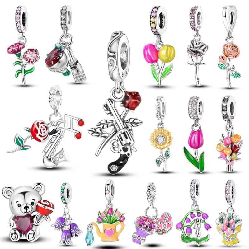 Guns And Roses Dangle Charms 925 Sterling Silver Original Pendant Beads fit MULA Bracelet Necklace Rock Hyperbole DIY Jewelry XJ250611-image-1061518816