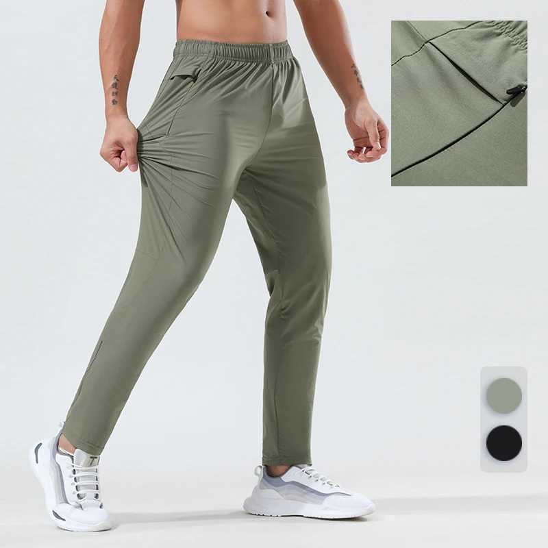 Mens Slim-fit Quick-drying Sports Pants Thin Ice Silk Outdoor Running Fitness Yoga Leisure Training Long Pants for Summer XJ250611