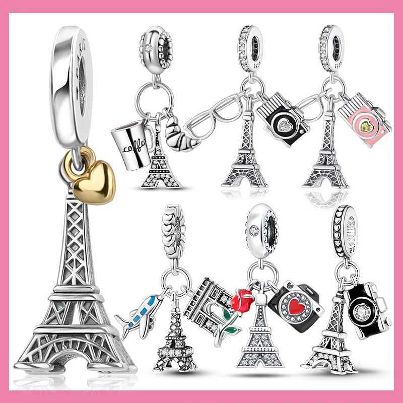 925 Sterling Silver Paris Tower Aircraft Travel Charm Pendant Beads Fit Charm Original Bracelet for Women Jewelry Making XJ250611-image-1061520005