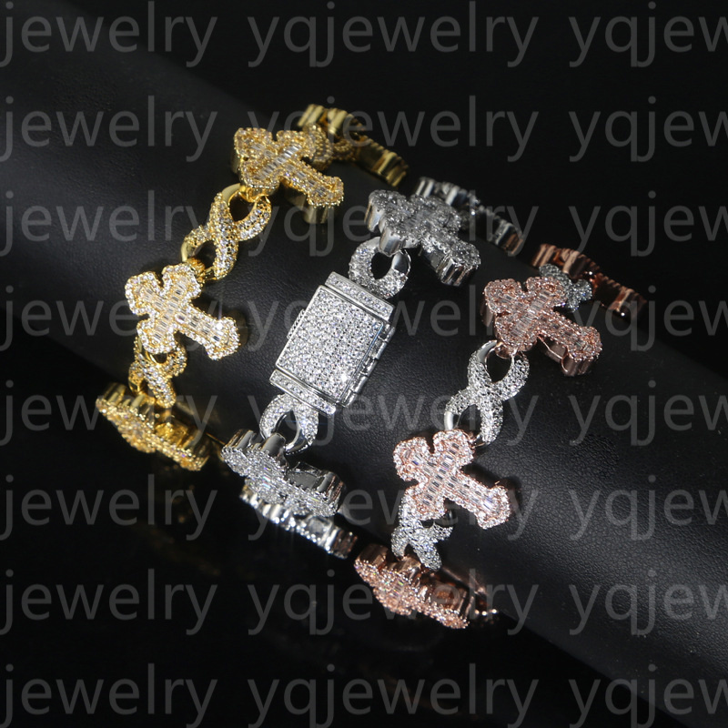 luxury jewelry Wholesale price hip hop iced out men jewelry cross cuban link bracelets moissanite cuban bracelet New Design jewlery designer for wom