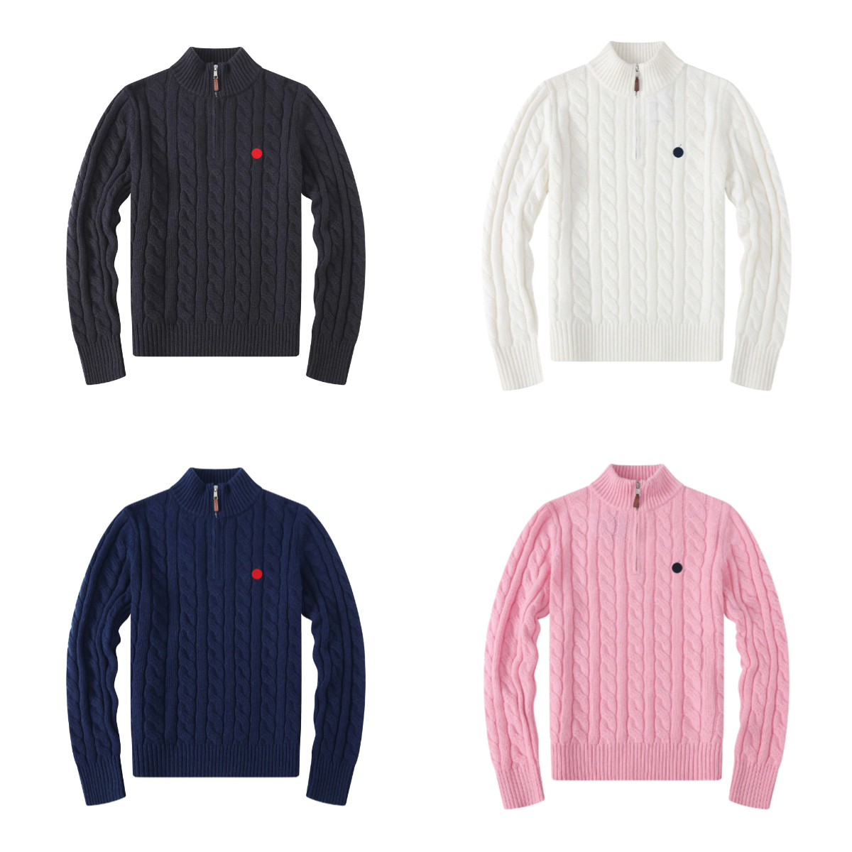 Cardigan Designer Mens Sweaters Wool Casual Pull Half Zip Women Hoodie Polo Jacket Winter Long Sleeve Sweater Pullover Size S-2XL