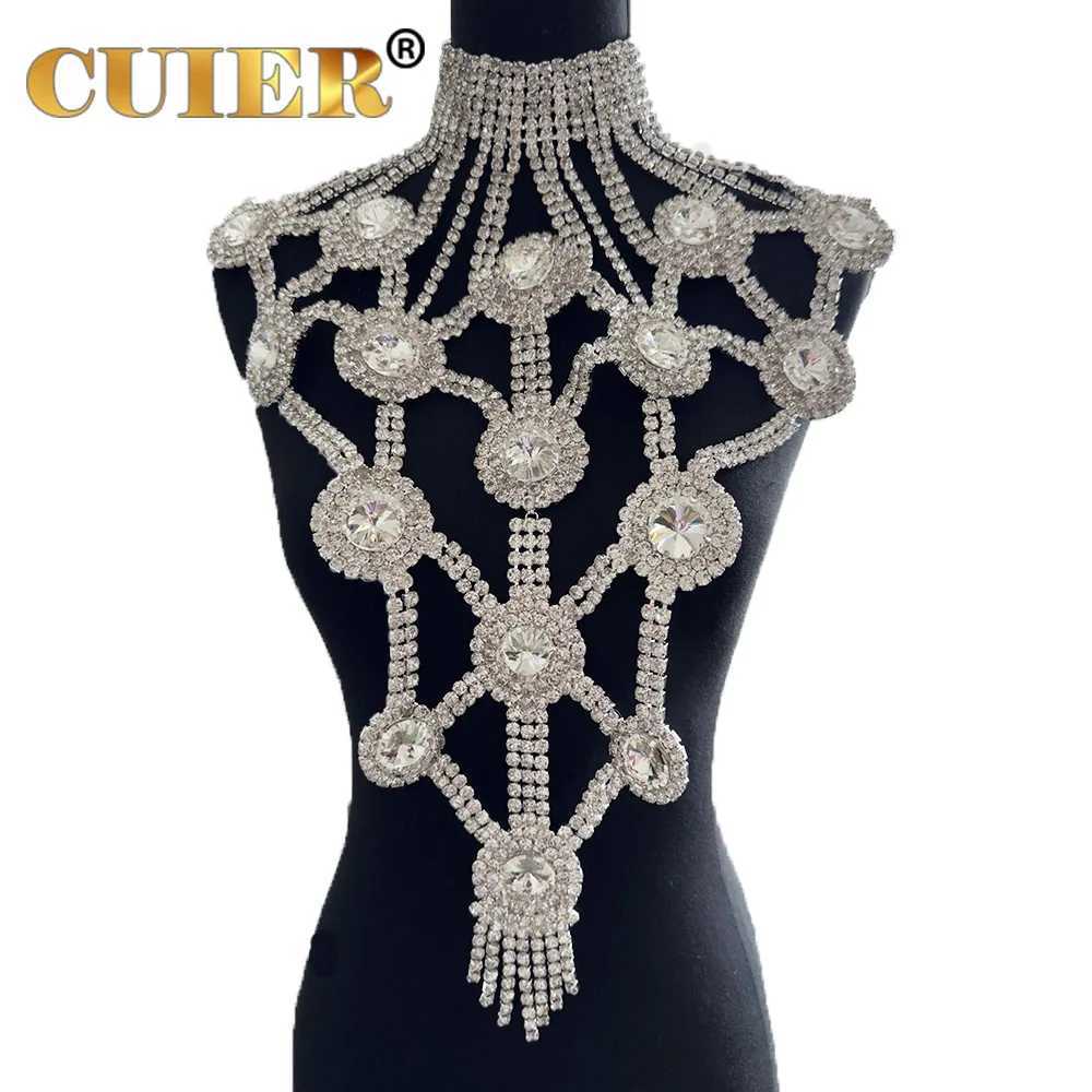 CUIER Super Glamorous Full Covered Chest Huge Size Necklace Red Glass Gemstone Body Chains Women Accessories Drag Queen W250611-image-1061510949