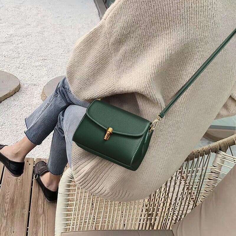 New Style Single Shoulder Crossbody for Women Niche Design Genuine Leather Square Fashion Simple Autumn Small Bag Handbag